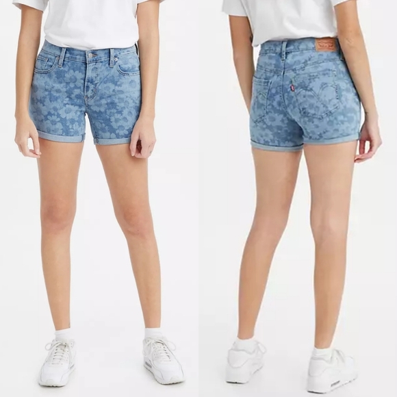 Levi's Mid Length Shorts Slate Daisy Short size 24 - Picture 1 of 12